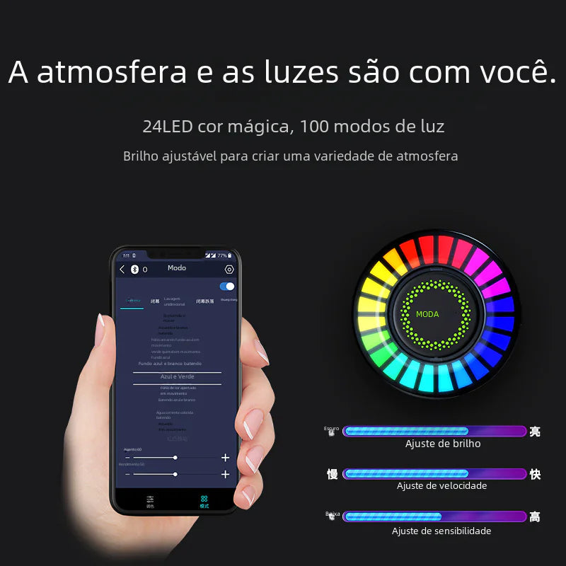 Luz de Ambiente para Coche 3D RGB con Control de Sonido y Aromaterapia