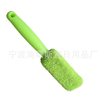 Cepillo para Ruedas de Mango Largo de Microfibra y Herramienta Limpiadora de Neumáticos