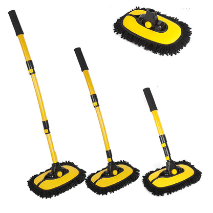 Car Wash Mop with Chenille Soft Bristles and Extendable Handle