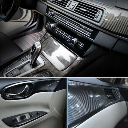Pegatinas de Envoltura de Vinilo de Fibra de Carbono de Alto Brillo 5D para Coche