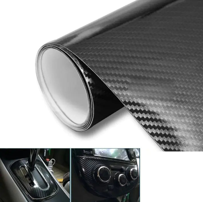 Pegatinas de Envoltura de Vinilo de Fibra de Carbono de Alto Brillo 5D para Coche