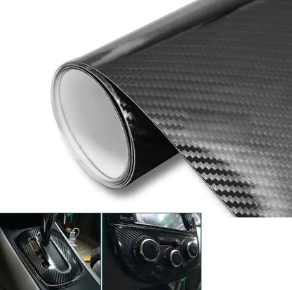Pegatinas de Envoltura de Vinilo de Fibra de Carbono de Alto Brillo 5D para Coche